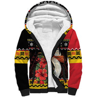 Papua New Guinea Christmas Sherpa Hoodie Bird Of Paradise Hamamas Krismas LT05 Unisex Black - Polynesian Pride