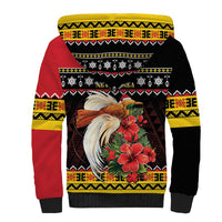 Papua New Guinea Christmas Sherpa Hoodie Bird Of Paradise Hamamas Krismas LT05 - Polynesian Pride