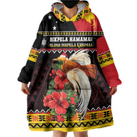 Papua New Guinea Christmas Wearable Blanket Hoodie Bird Of Paradise Hamamas Krismas LT05 - Polynesian Pride