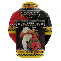 Papua New Guinea Christmas Zip Hoodie Bird Of Paradise Hamamas Krismas LT05 - Polynesian Pride