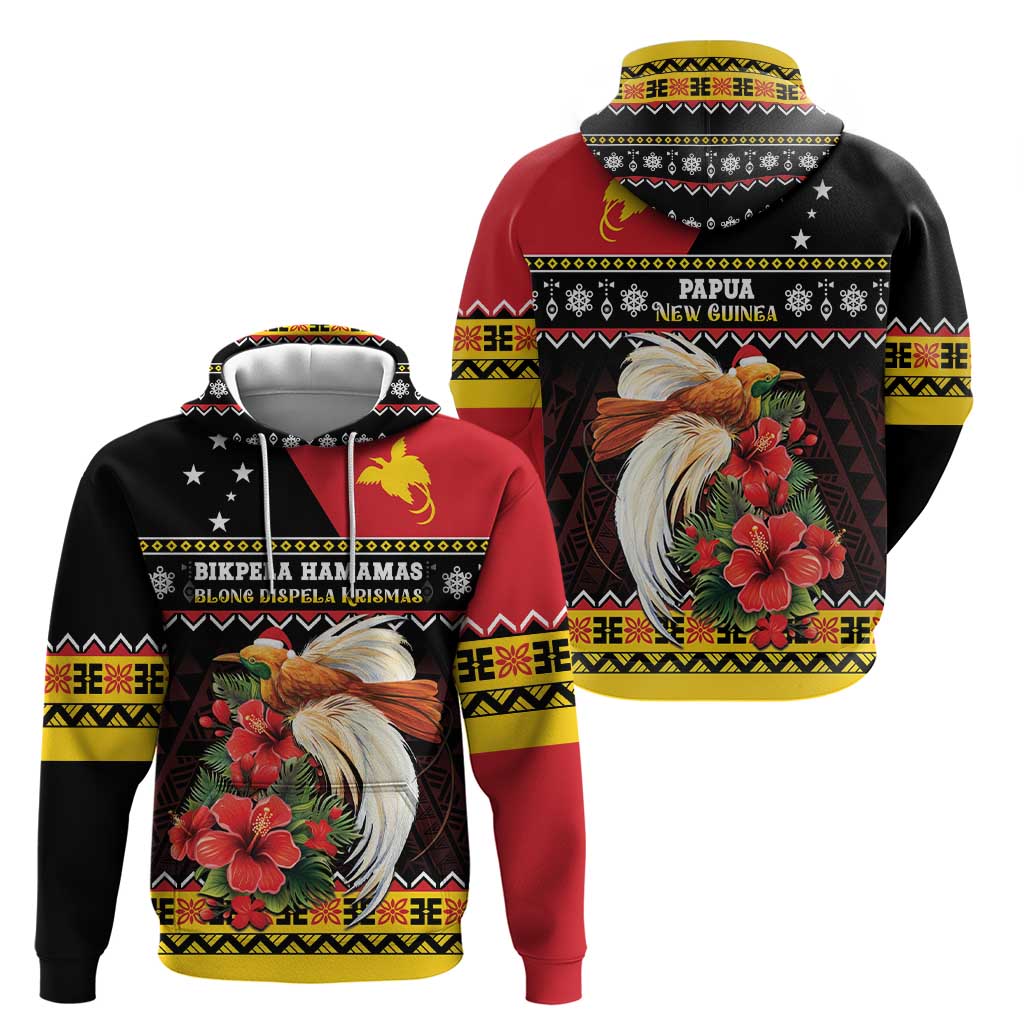Papua New Guinea Christmas Zip Hoodie Bird Of Paradise Hamamas Krismas LT05 - Polynesian Pride