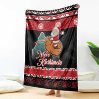 New Zealand Christmas Blanket Funny Santa Riding Kiwi Meri Kirihimete LT05 - Polynesian Pride