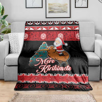 New Zealand Christmas Blanket Funny Santa Riding Kiwi Meri Kirihimete LT05 - Polynesian Pride