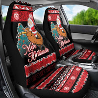 New Zealand Christmas Car Seat Cover Funny Santa Riding Kiwi Meri Kirihimete LT05 - Polynesian Pride