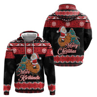 New Zealand Christmas Hoodie Funny Santa Riding Kiwi Meri Kirihimete LT05 - Polynesian Pride