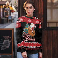 New Zealand Christmas Ugly Christmas Sweater Funny Santa Riding Kiwi Meri Kirihimete LT05 - Polynesian Pride