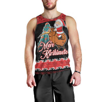 New Zealand Christmas Men Tank Top Funny Santa Riding Kiwi Meri Kirihimete LT05 - Polynesian Pride