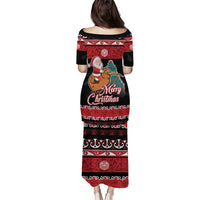 New Zealand Christmas Puletasi Funny Santa Riding Kiwi Meri Kirihimete LT05 - Polynesian Pride
