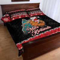 New Zealand Christmas Quilt Bed Set Funny Santa Riding Kiwi Meri Kirihimete LT05 - Polynesian Pride