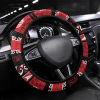 New Zealand Christmas Steering Wheel Cover Funny Santa Riding Kiwi Meri Kirihimete LT05 Universal Fit Black - Polynesian Pride