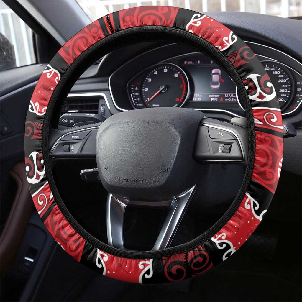 New Zealand Christmas Steering Wheel Cover Funny Santa Riding Kiwi Meri Kirihimete LT05 - Polynesian Pride