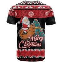 New Zealand Christmas T Shirt Funny Santa Riding Kiwi Meri Kirihimete LT05 - Polynesian Pride