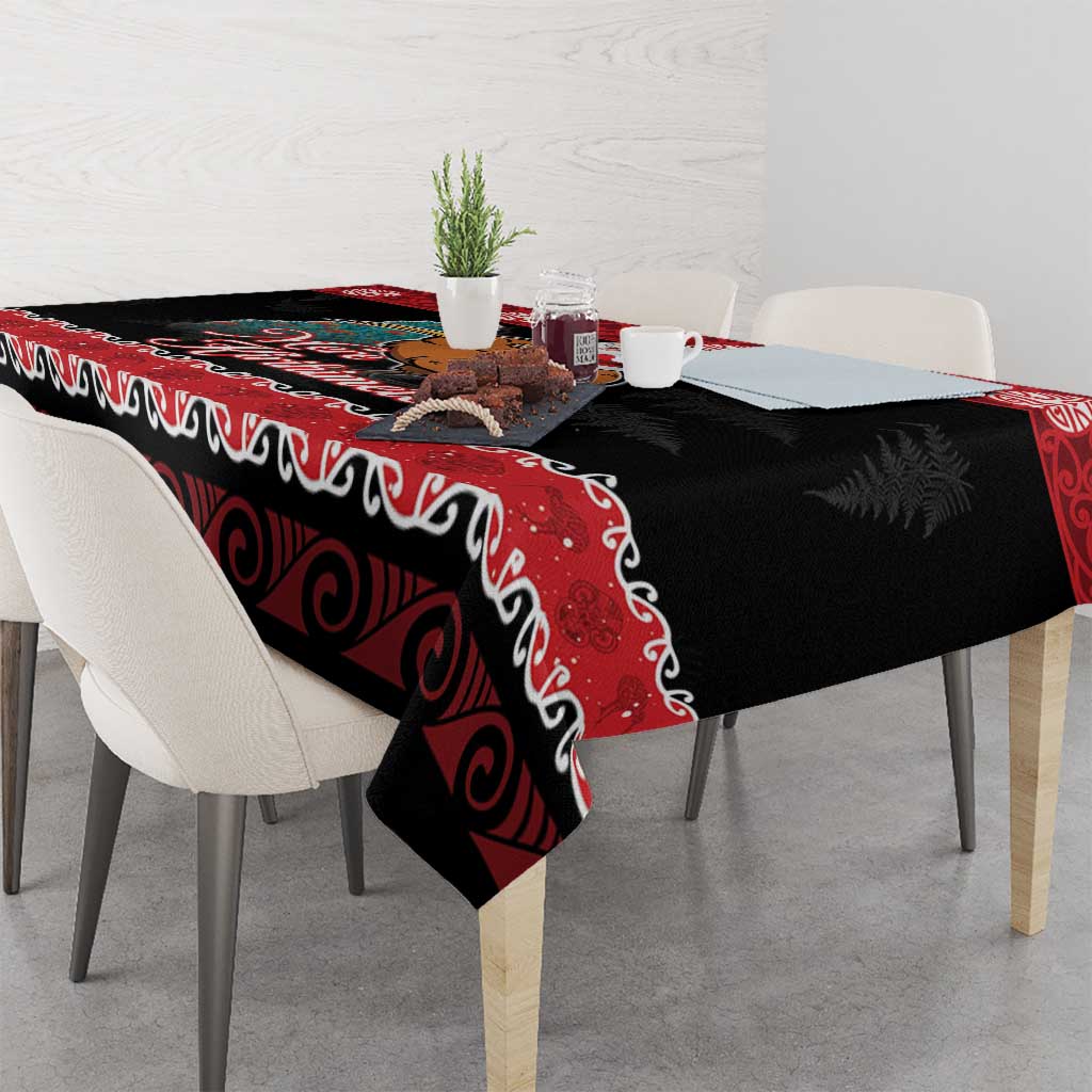 New Zealand Christmas Tablecloth Funny Santa Riding Kiwi Meri Kirihimete LT05 - Polynesian Pride