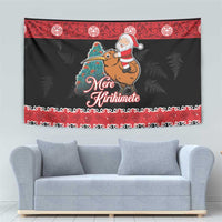 New Zealand Christmas Tapestry Funny Santa Riding Kiwi Meri Kirihimete LT05 - Polynesian Pride