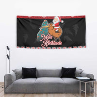 New Zealand Christmas Tapestry Funny Santa Riding Kiwi Meri Kirihimete LT05 - Polynesian Pride