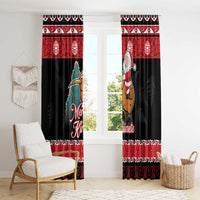 New Zealand Christmas Window Curtain Funny Santa Riding Kiwi Meri Kirihimete LT05 - Polynesian Pride