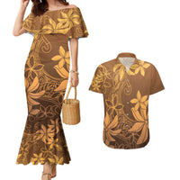 Tiare Tahiti Couples Matching Mermaid Dress and Hawaiian Shirt Brown Polynesia Motifs LT05 Brown - Polynesian Pride