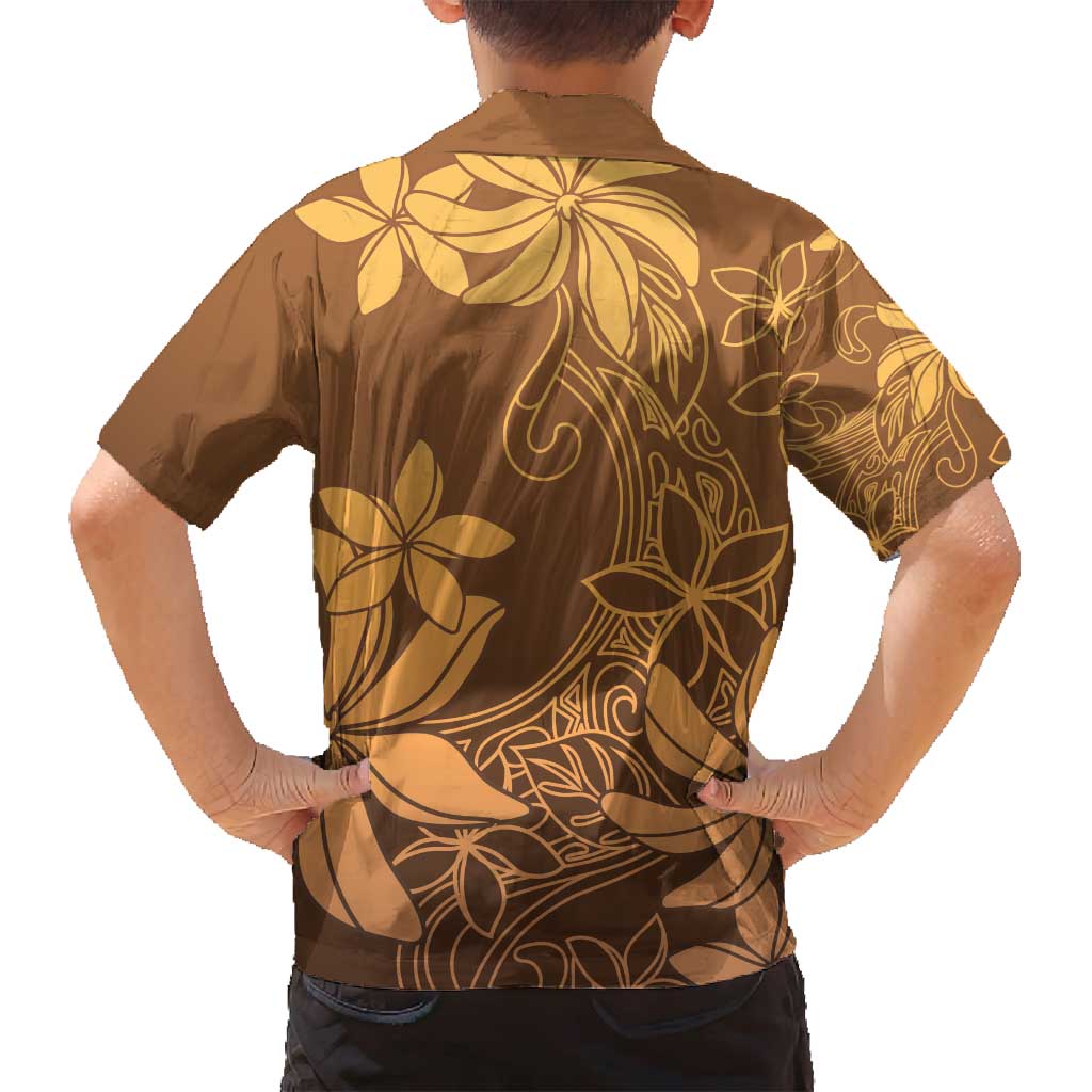 Tiare Tahiti Family Matching Off Shoulder Short Dress and Hawaiian Shirt Brown Polynesia Motifs LT05 - Polynesian Pride