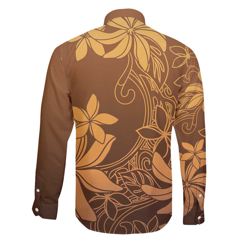 Tiare Tahiti Family Matching Off Shoulder Short Dress and Hawaiian Shirt Brown Polynesia Motifs LT05 - Polynesian Pride