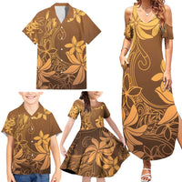 Tiare Tahiti Family Matching Summer Maxi Dress and Hawaiian Shirt Brown Polynesia Motifs LT05 - Polynesian Pride
