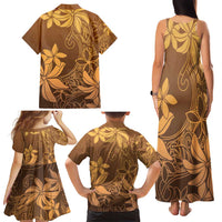 Tiare Tahiti Family Matching Tank Maxi Dress and Hawaiian Shirt Brown Polynesia Motifs LT05 - Polynesian Pride