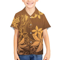 Tiare Tahiti Family Matching Tank Maxi Dress and Hawaiian Shirt Brown Polynesia Motifs LT05 Son's Shirt Brown - Polynesian Pride