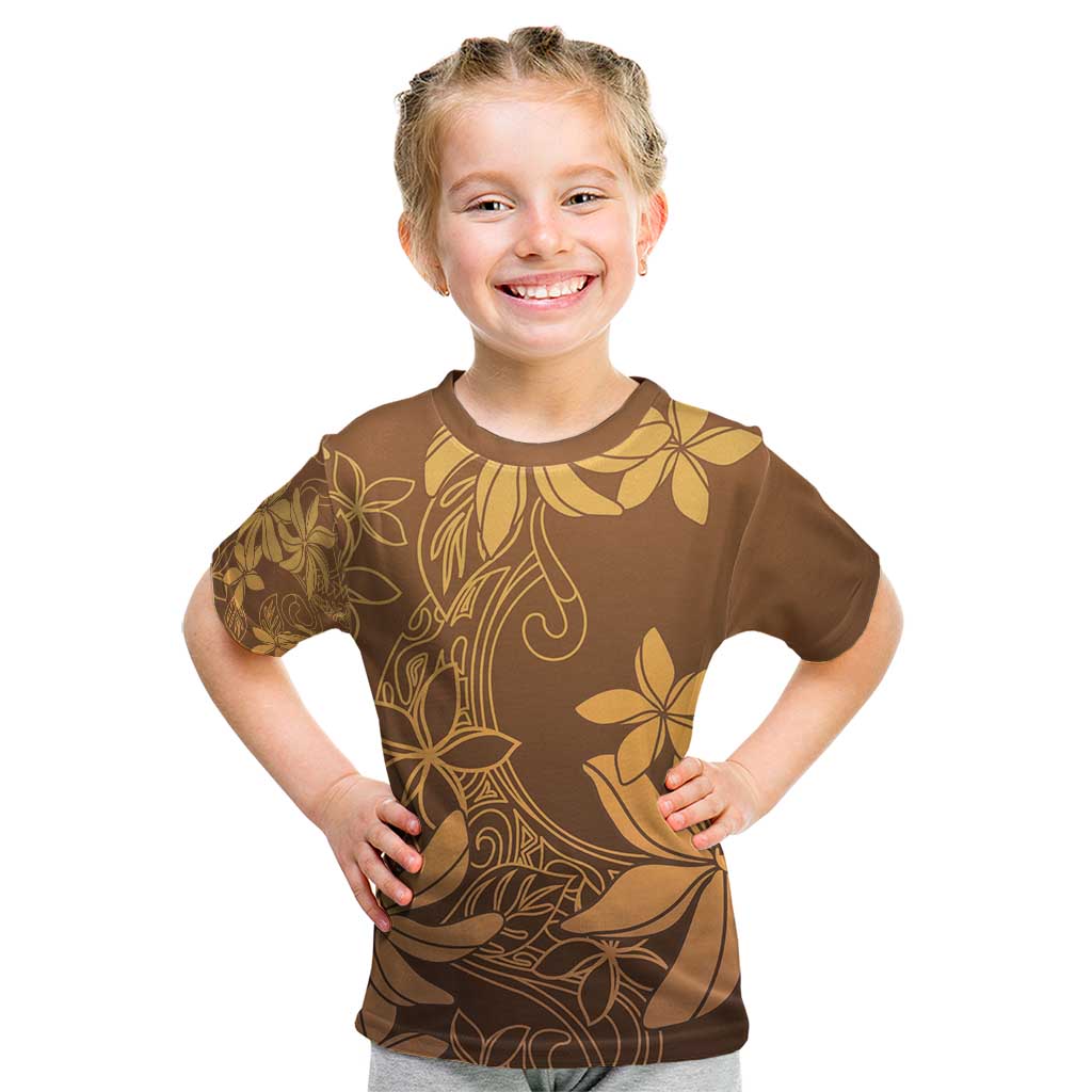 Tiare Tahiti Kid T Shirt Brown Polynesia Motifs LT05 Brown - Polynesian Pride
