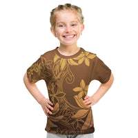 Tiare Tahiti Kid T Shirt Brown Polynesia Motifs LT05 Brown - Polynesian Pride