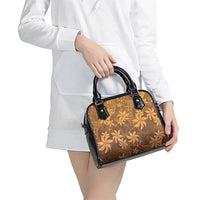 Tiare Tahiti Shoulder Handbag Brown Polynesia Motifs - Polynesian Pride