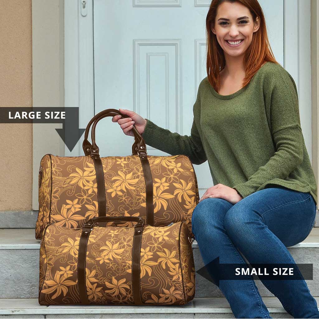 Tiare Tahiti Travel Bag Brown Polynesia Motifs - Polynesian Pride