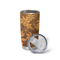 Tiare Tahiti Tumbler Cup Brown Polynesia Motifs LT05 - Polynesian Pride