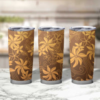 Tiare Tahiti Tumbler Cup Brown Polynesia Motifs LT05 - Polynesian Pride