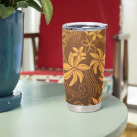 Tiare Tahiti Tumbler Cup Brown Polynesia Motifs LT05 - Polynesian Pride