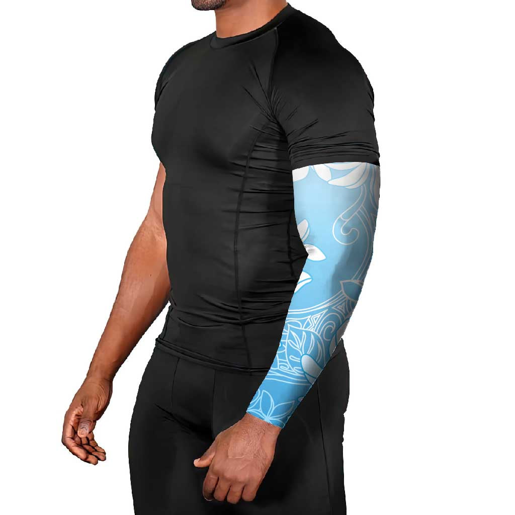 Tiare Tahiti Arm Sleeves Blue Polynesia Motifs - Polynesian Pride
