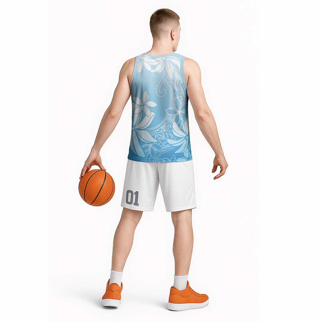 Tiare Tahiti Basketball Jersey Blue Polynesia Motifs LT05 - Polynesian Pride