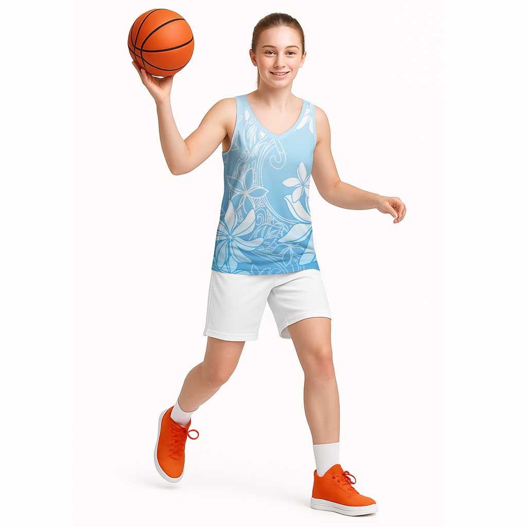 Tiare Tahiti Basketball Jersey Blue Polynesia Motifs LT05 - Polynesian Pride