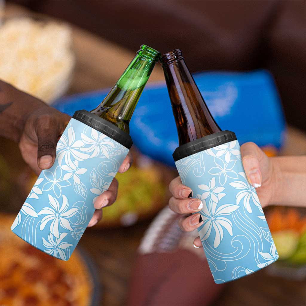 Tiare Tahiti 4 in 1 Can Cooler Tumbler Blue Polynesia Motifs - Polynesian Pride