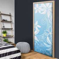 Tiare Tahiti Door Cover Blue Polynesia Motifs - Polynesian Pride
