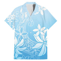 Tiare Tahiti Family Matching Mermaid Dress and Hawaiian Shirt Blue Polynesia Motifs LT05 Dad's Shirt - Short Sleeve Blue - Polynesian Pride