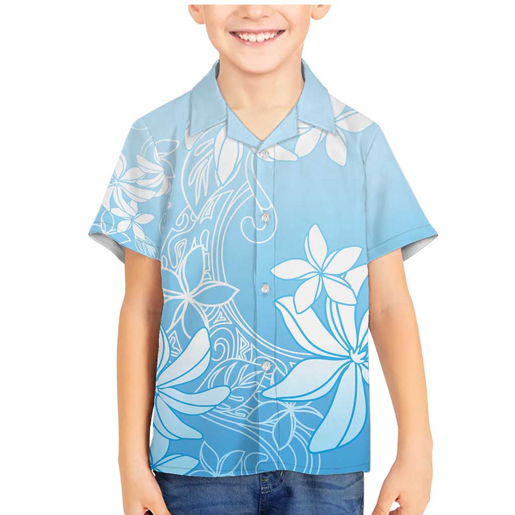 Tiare Tahiti Family Matching Mermaid Dress and Hawaiian Shirt Blue Polynesia Motifs LT05 Son's Shirt Blue - Polynesian Pride