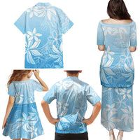 Tiare Tahiti Family Matching Puletasi and Hawaiian Shirt Blue Polynesia Motifs LT05 - Polynesian Pride