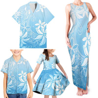 Tiare Tahiti Family Matching Tank Maxi Dress and Hawaiian Shirt Blue Polynesia Motifs LT05 - Polynesian Pride
