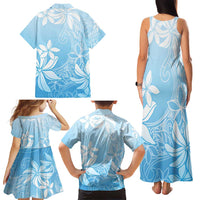 Tiare Tahiti Family Matching Tank Maxi Dress and Hawaiian Shirt Blue Polynesia Motifs LT05 - Polynesian Pride