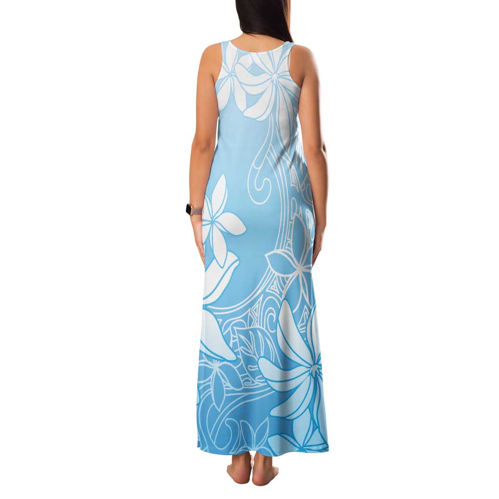 Tiare Tahiti Family Matching Tank Maxi Dress and Hawaiian Shirt Blue Polynesia Motifs LT05 - Polynesian Pride