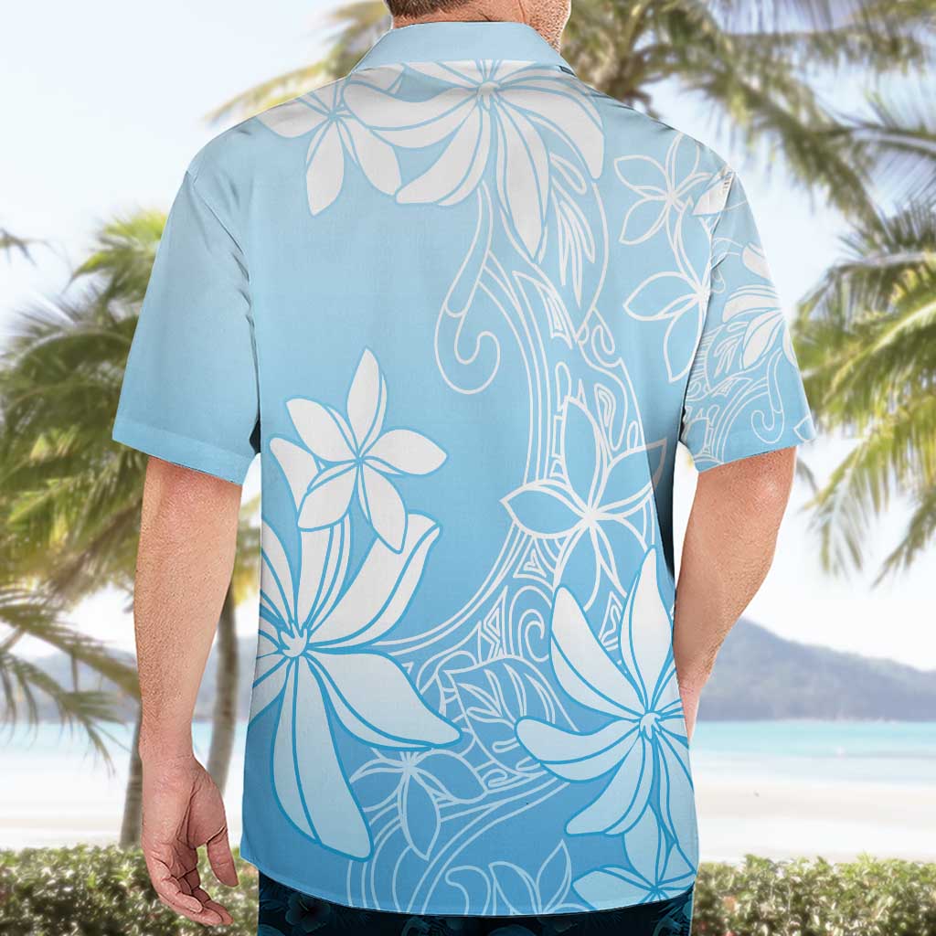 Tiare Tahiti Hawaiian Shirt Blue Polynesia Motifs - Polynesian Pride