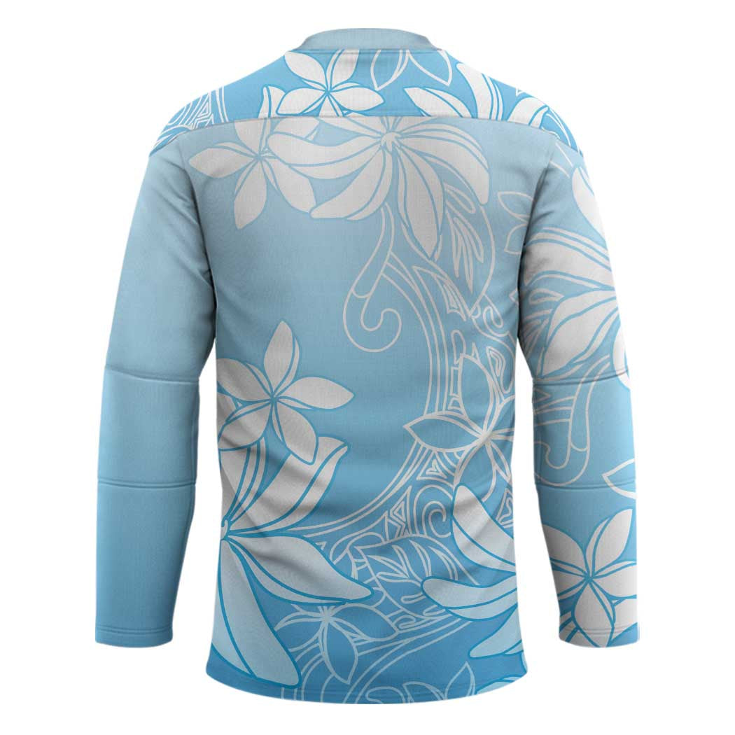 Tiare Tahiti Hockey Jersey Blue Polynesia Motifs - Polynesian Pride