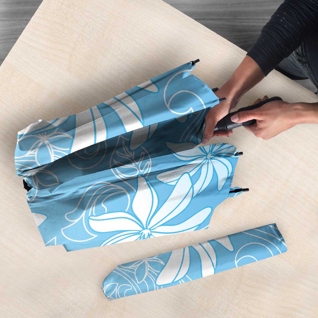 Tiare Tahiti Umbrella Blue Polynesia Motifs - Polynesian Pride