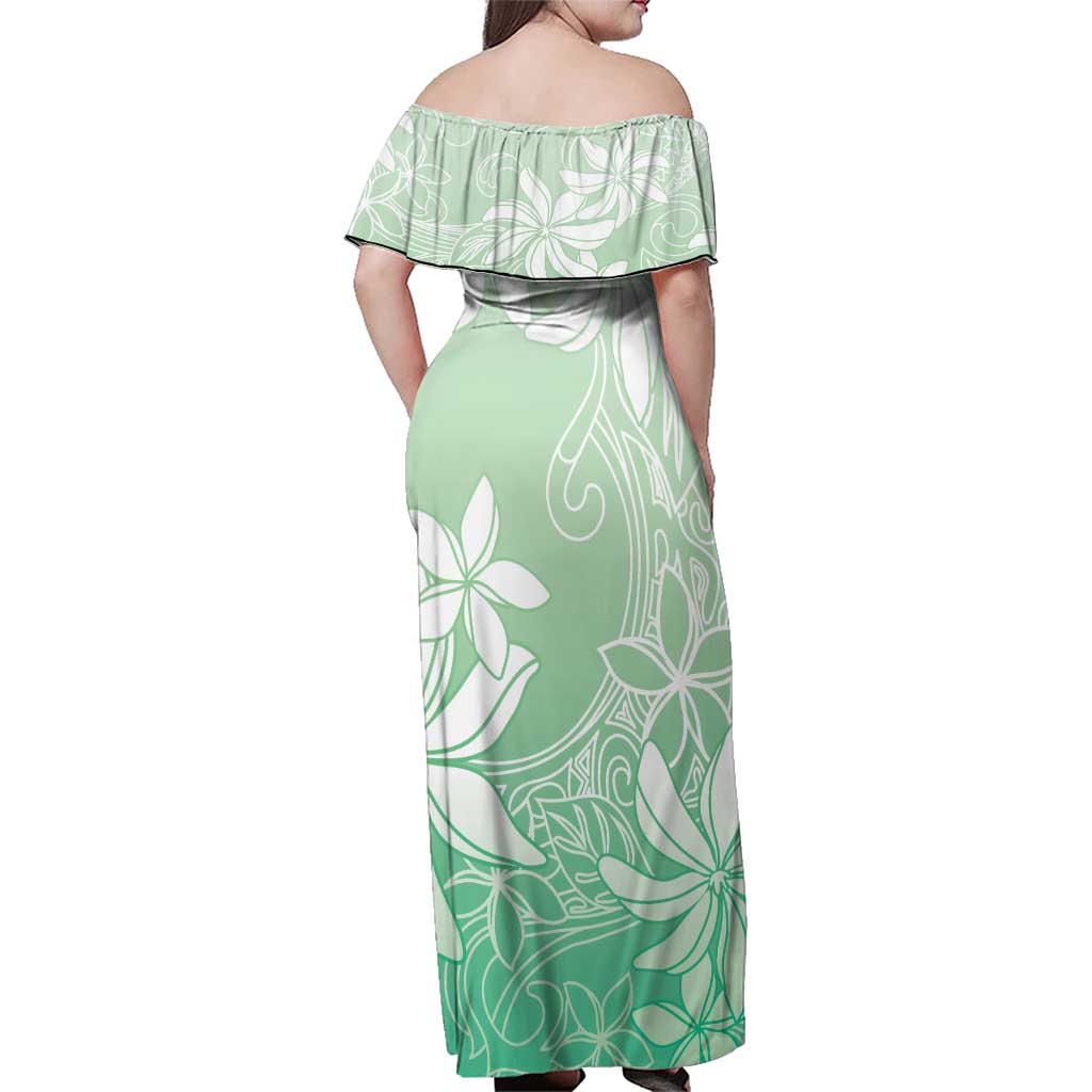 Tiare Tahiti Family Matching Off Shoulder Maxi Dress and Hawaiian Shirt Matcha Polynesia Motifs LT05 - Polynesian Pride
