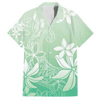 Tiare Tahiti Family Matching Puletasi and Hawaiian Shirt Matcha Polynesia Motifs LT05 Dad's Shirt - Short Sleeve Green - Polynesian Pride