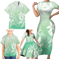 Tiare Tahiti Family Matching Short Sleeve Bodycon Dress and Hawaiian Shirt Matcha Polynesia Motifs LT05 - Polynesian Pride